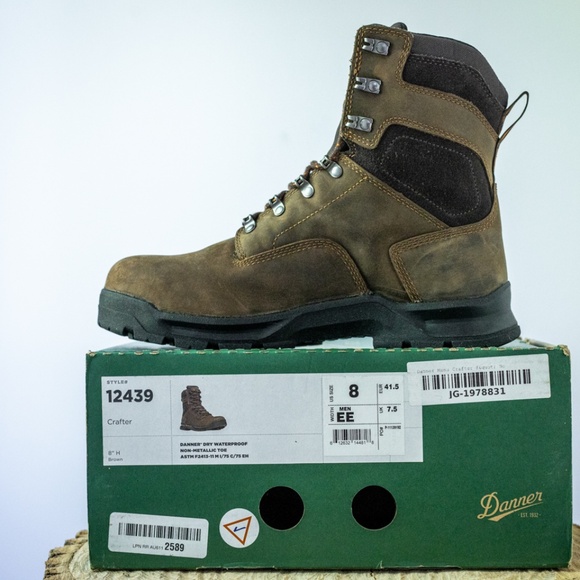 Danner 8inch Crafter 2439 Men 8EE Brown Waterproof Safety Toe Work Boots main image 11